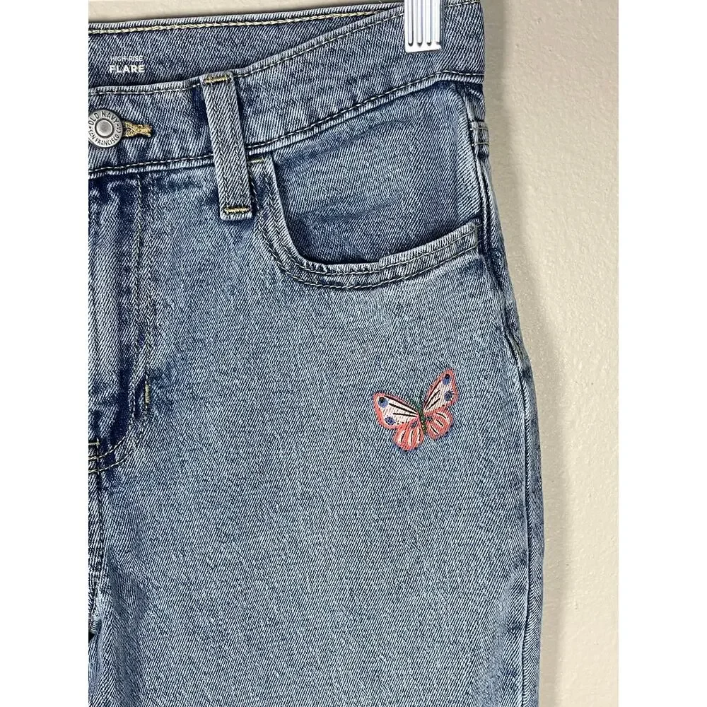 Girls Old Navy Light Wash Butterfly Jeans Sz 16